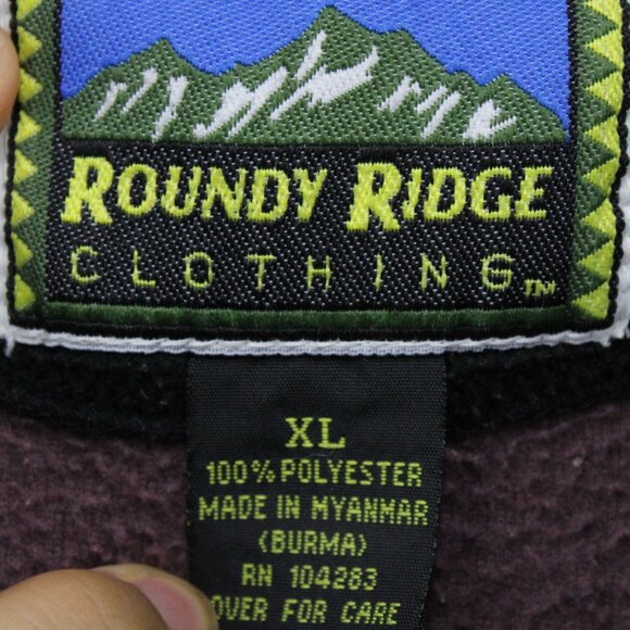 Vintage Roundy Ridge Fleece Jacket XL Men Red Full Zip Long Sleeve Polyester 90s - Picture 7 of 9